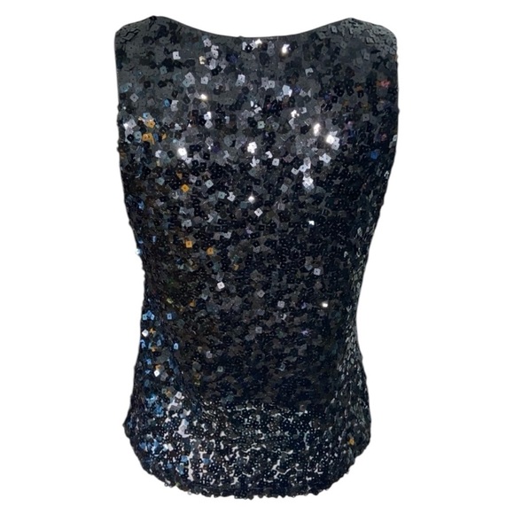 Forever 21 Women’s Medium Black Sequined  Sleeveless Party Tank Top - Picture 3 of 4